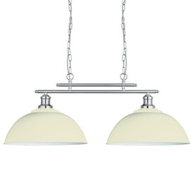 Fusion 2 Lights Pendant Light With Cream Metal Shades