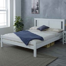 Gail Wooden Double Bed In White