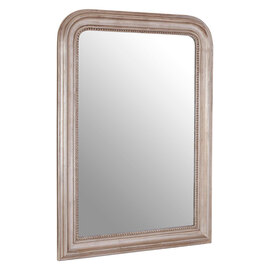 Gaita Rectangular Wall Bedroom Mirror In Matte Silver Frame