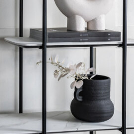 Galax Small Cement Vase In Black