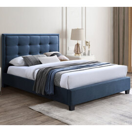 Galena Fabric Double Bed In Bolero Steel Blue