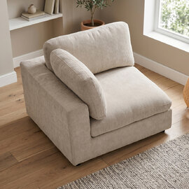 Galnor Fabric Corner Section Chair in Biscuit