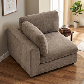 Galnor Fabric Corner Section Chair in Hazelnut