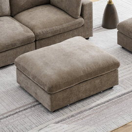 Galnor Fabric Footstool in Hazelnut