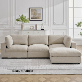 Galnor Fabric Sofa Suite in Biscuit