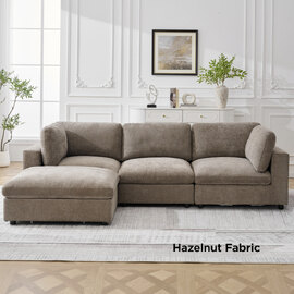 Galnor Fabric Sofa Suite in Hazelnut