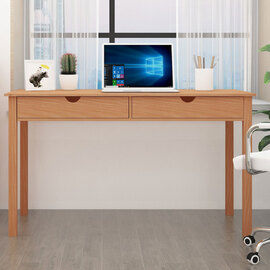 Galvani Wooden Laptop Desk with 2 Drawers in Natural