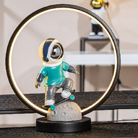 Garlion Synthetic Resin Astronaut Table Lamp in Black and Blue with LED