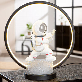 Garlion Synthetic Resin Astronaut Table Lamp in White with LED