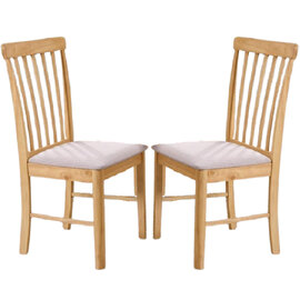 Garnet Oak Wooden Dining Chairs In Pair