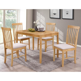 Garnet Wooden Dining Table With 4 Chairs In Oak