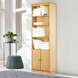 Gavrel Wooden Display Unit with 2 Doors in Wax Brown