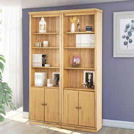 Gavrel Wooden Display Unit with 4 Doors in Wax Brown
