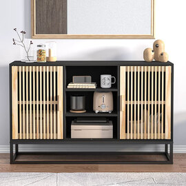 Gavril Wooden Sideboard With 2 Doors In Black