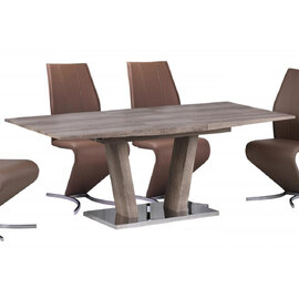 Gavrila Wooden Extending Dining Table With Steel Base In Natural