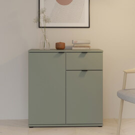 Gelion Wooden Sideboard with 2 Doors 1 Drawer in Sage Green