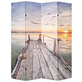 Genet Wooden Folding 160cm x 170cm Room Divider In Lake