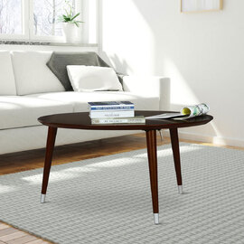 Genvio Round Wooden Coffee Table in Espresso Brown