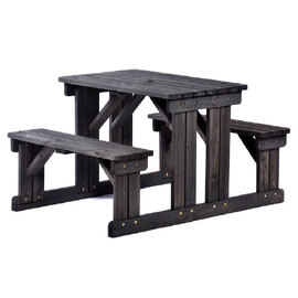 Gerik Wooden Garden Small Picnic Table In Dark Grey