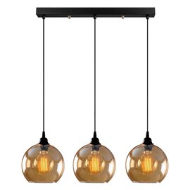 Gilded 3 Light Metal Ceiling Pendant Light in Gold and Black