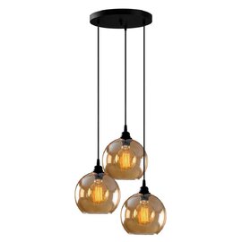 Gilded 3 Light Metal Cluster Ceiling Pendant Light in Gold and Black