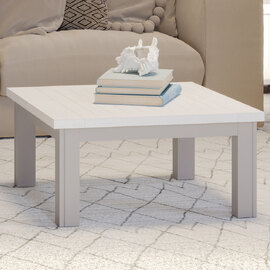 Gilford Wooden Square Coffee Table In Greystone