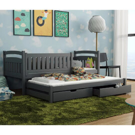 Gilroy Wooden Day Bed Without Mattress And Trundle In Graphite