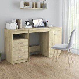 Giolla Computer Desk With 1 Door 3 Drawers In Sonoma Oak