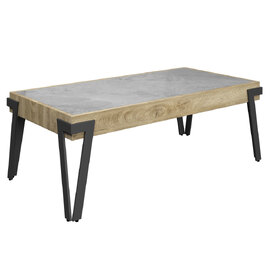 Girona Ceramic Coffee Table With Steel Legs In Grey