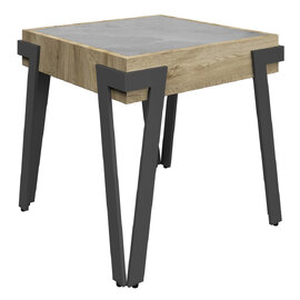 Girona Ceramic Side Table With Steel Legs In Grey