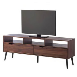 Girona Wooden TV Stand With 2 Drawers 3 Shelves In Walnut