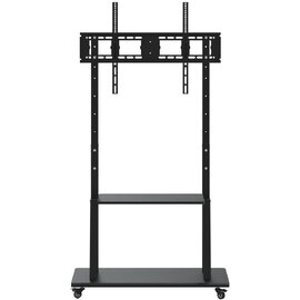 Glenside Steel TV Wall Mount Bracket With Wheels In Black