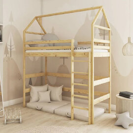 Goleta Wooden Bunk Bed With Bonnell Mattress And Ladder In Pine
