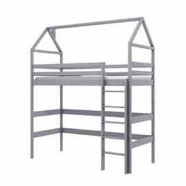 Goleta Wooden Bunk Bed With Foam Mattress And Ladder In Grey