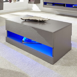 Goole Wooden Coffee Table In Grey With LED