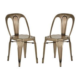 Dschubba Brass Metal Dining Chairs In A Pair