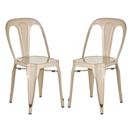 Dschubba Champagne Metal Dining Chairs In A Pair