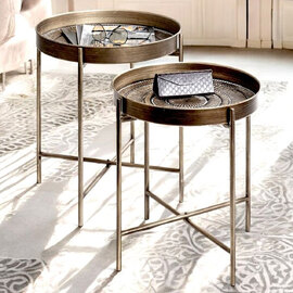 Greenville Metal Set Of 2 End Tables In Copper