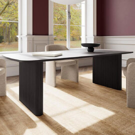 Gretton Rectangular Wooden Dining Table in Mango Brown