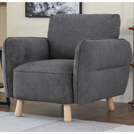 Gunnison Fabric 1 Seater Sofa In Dark Grey