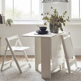 Gutersloh Wooden Gateleg Dining Table With 2 Chairs In White