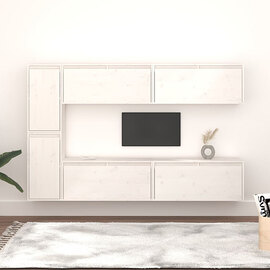 Hadria Solid Pinewood Entertainment Unit In White