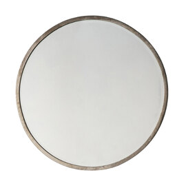 Haggen Small Round Bedroom Mirror In Antique Silver Frame