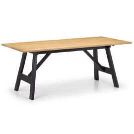 Haile Wooden Dining Table In Black And Oak