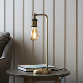 Halifax Metal Floor Lamp In Aged Pewter And Aged Copper