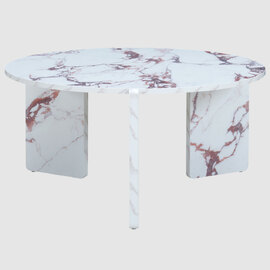 Halifax Wooden Round Coffee Table In Violetta Marble Effect