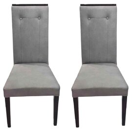 Heston Grey Fabric Dining Chair in Pair