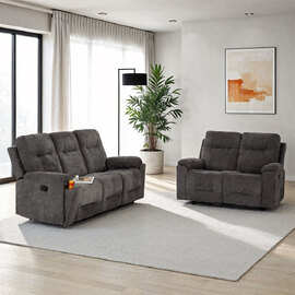 Halmstad Fabric Recliner 3+2 Seater Sofa Set in Grey