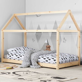 Hamel Wooden Single House Bed In Natural