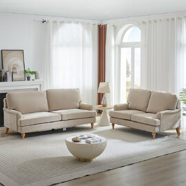 Hampshire Fabric 3+2 Seater Sofa Set In Stone